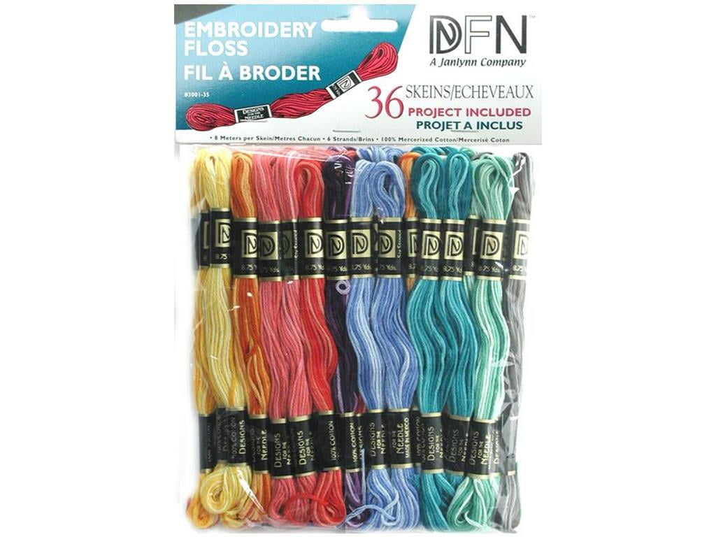 8.7-Yard 36/Pack DMC 2 x 117F25-PC36 Embroidery Popular Colors Floss Pack Assorted Color