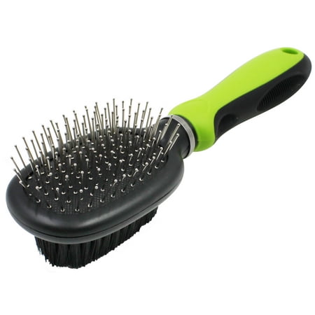 UPC: 0810051331776 | Pet Life Flex Series 2-in-1 Dual-Sided Pin and Bristle Grooming Pet Brush