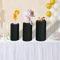 thumbnail image 6 of Mornei 3 Pieces Cylinder Pedestal Stands Slipcovers,Cylinder Plinth Stand Covers Plinth Black, 6 of 9