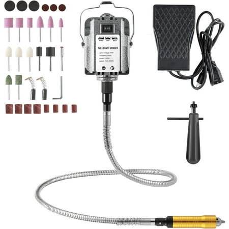 

Flex Shaft Rotary Tool with Foot Pedal Control High-Powered 1200W Flex Shaft Grinder 30000RPM Hanging Grinding Machine 6.5mm Rotary Carver for Jewelry Polishing Grinding Sanding Metalworking