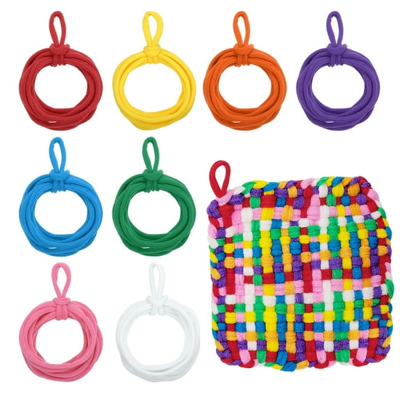 Uxcell 96 Pcs Potholder Loom Refill Loops, Elastic Potholder Weaving Refill Loops Knitting Kit Supplies in Rainbow Colors for Crafts, Red/Yellow/White/Pink/Orange/Green/Blue/Purple