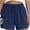 Dark Blue, variant on Cueply Women's Plus Size Shorts Casual Elastic Waist Ruffle Belted Shorts Adjustable Tie Knot Short for Women with Pockets