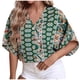 thumbnail image 2 of Pntutb Mujer Casual Bohemio Suelto Impreso Manga Corta Cuello en V Pullover Blusa tops Pntutb Pntutb-564, 2 of 9
