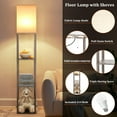 thumbnail image 3 of Shelf Floor Lamps for Bedroom Oak Gray Standing Lamp with 3 CCT LED Bulb Floor Lamp with Shelves Corner for Living Room Office Decor, 3 of 7