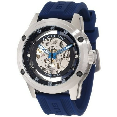 Stuhrling Original Men's 314R.3316C51 Leisure Zolara 360 Automatic Skeleton Blue Rubber Strap Watch