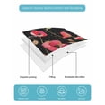 thumbnail image 5 of Quilts Twin-XL Size Bedding Set, Red Poppy Lightweight Quilted Comforter, Spring Summer Flowers Botanical Black Soft Reversible Bedspread Coverlet with Pillow Covers for All Season, 68" x 98", 5 of 7