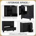 thumbnail image 5 of IVV Modern Bathroom Vanity with Sink Set, 24" Base Cabinet with Ceramic Top, 3 Drawers and Door Organizer Shelves, Black, 5 of 10