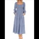 thumbnail image 2 of Vestido Elegante para Mujer, con Escote Cuadrado, Larga, Volantes, Cintura Alta, Ajustado, Plisado y Bolsillos, para y Otoño Azul S, 2 of 10