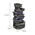 thumbnail image 6 of Stacked Rocks 15.7" Indoor Tabletop Water Fountain with LED Lights, Zen Meditation Indoor Waterfall Feature for Home Office Bedroom Relaxation, 6 of 6