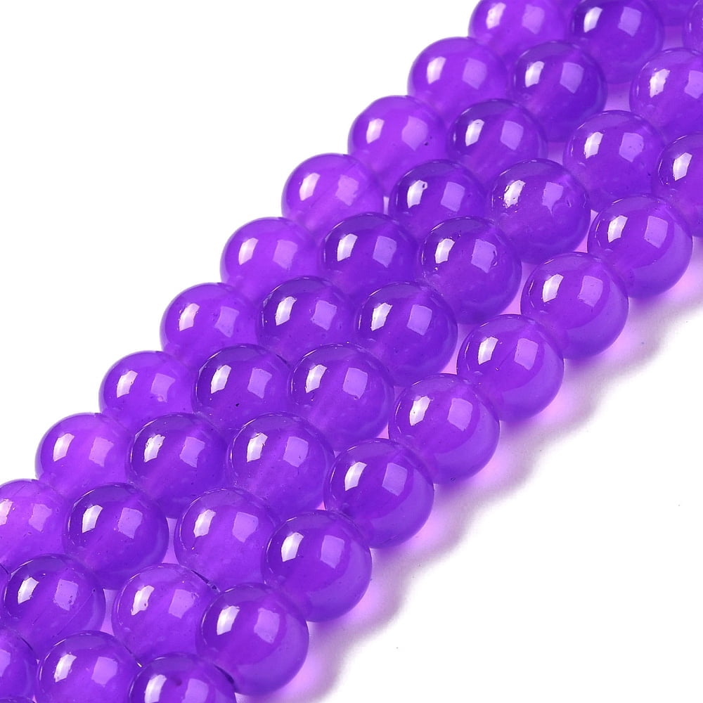 Baking Painted Imitation Jade Glass Round Bead Strands Dark Violet 8.5~9mm Hole: 1.5mm about 100~105pcs/strand 31.8 inch 20Strand