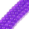 thumbnail image 4 of 1Strand Baking Painted Imitation Jade Glass Round Bead Strands Dark Violet 8.5~9mm Hole: 1.5mm about 105pcs/strand 31.8 inch, 4 of 4