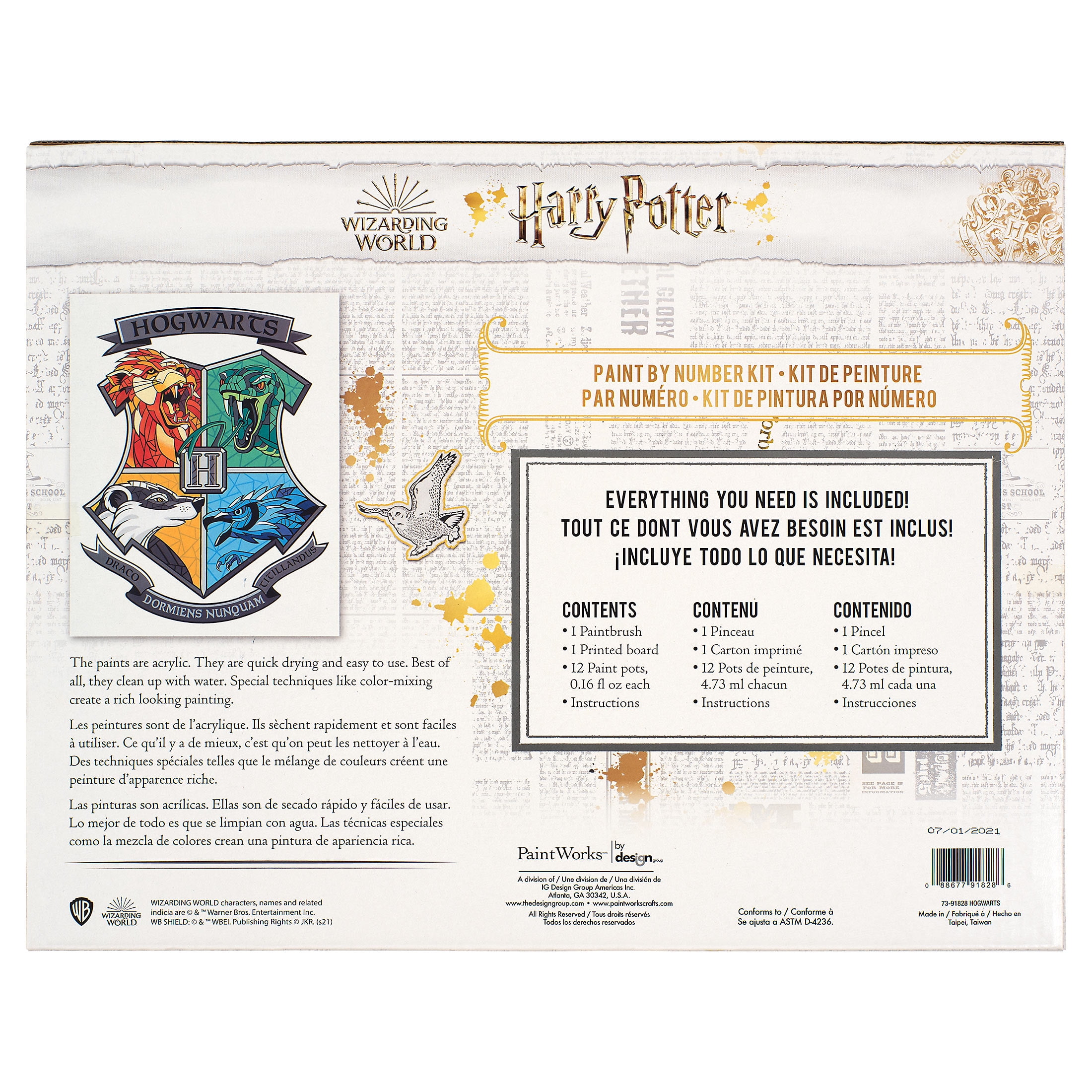 PaintWorks Harry Potter Hogwarts Paint By Number Kit, 11 x 14,  Multi-Color 