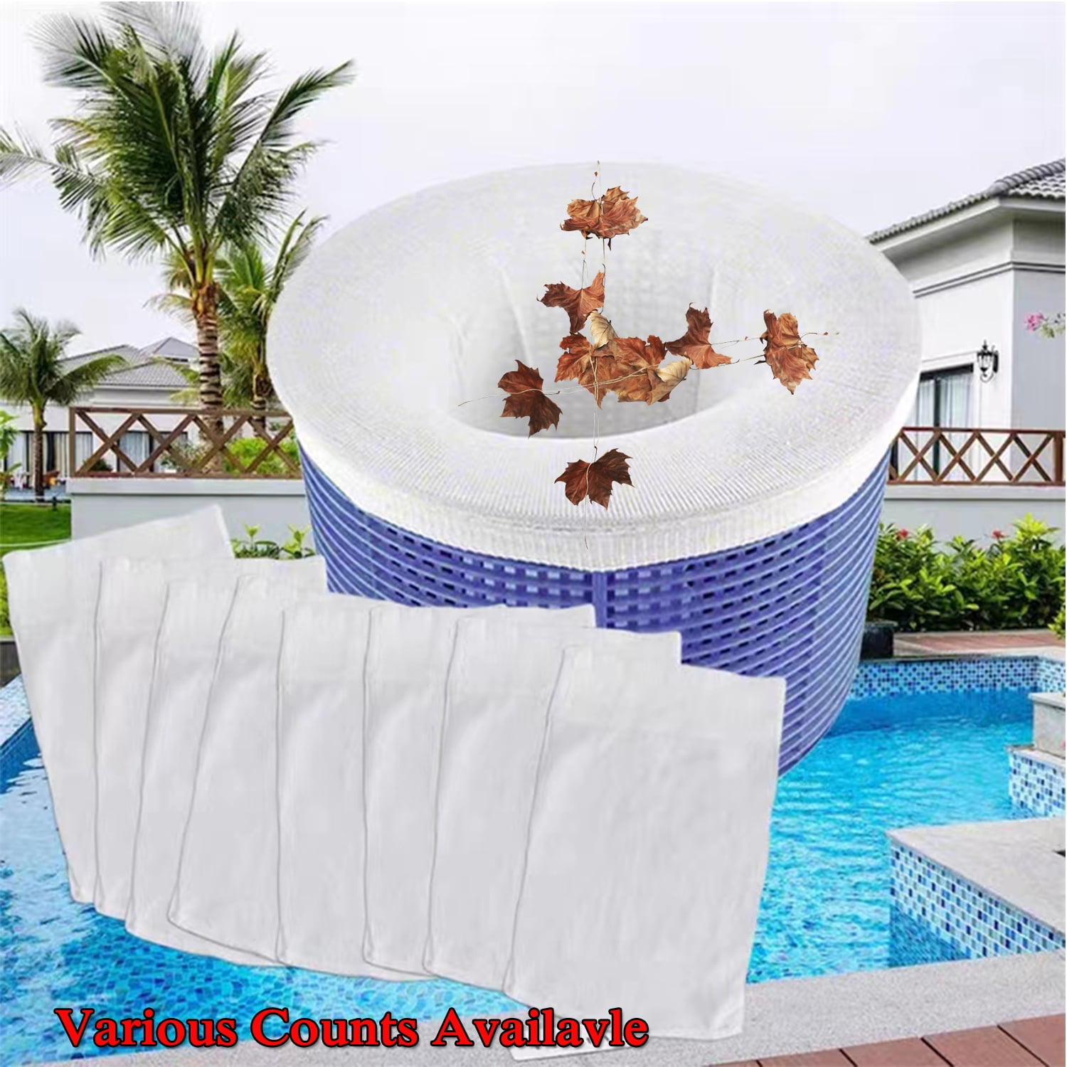 100 Pack Pool Skimmer Socks, Reusable Pool Socks for Skimmer Basket