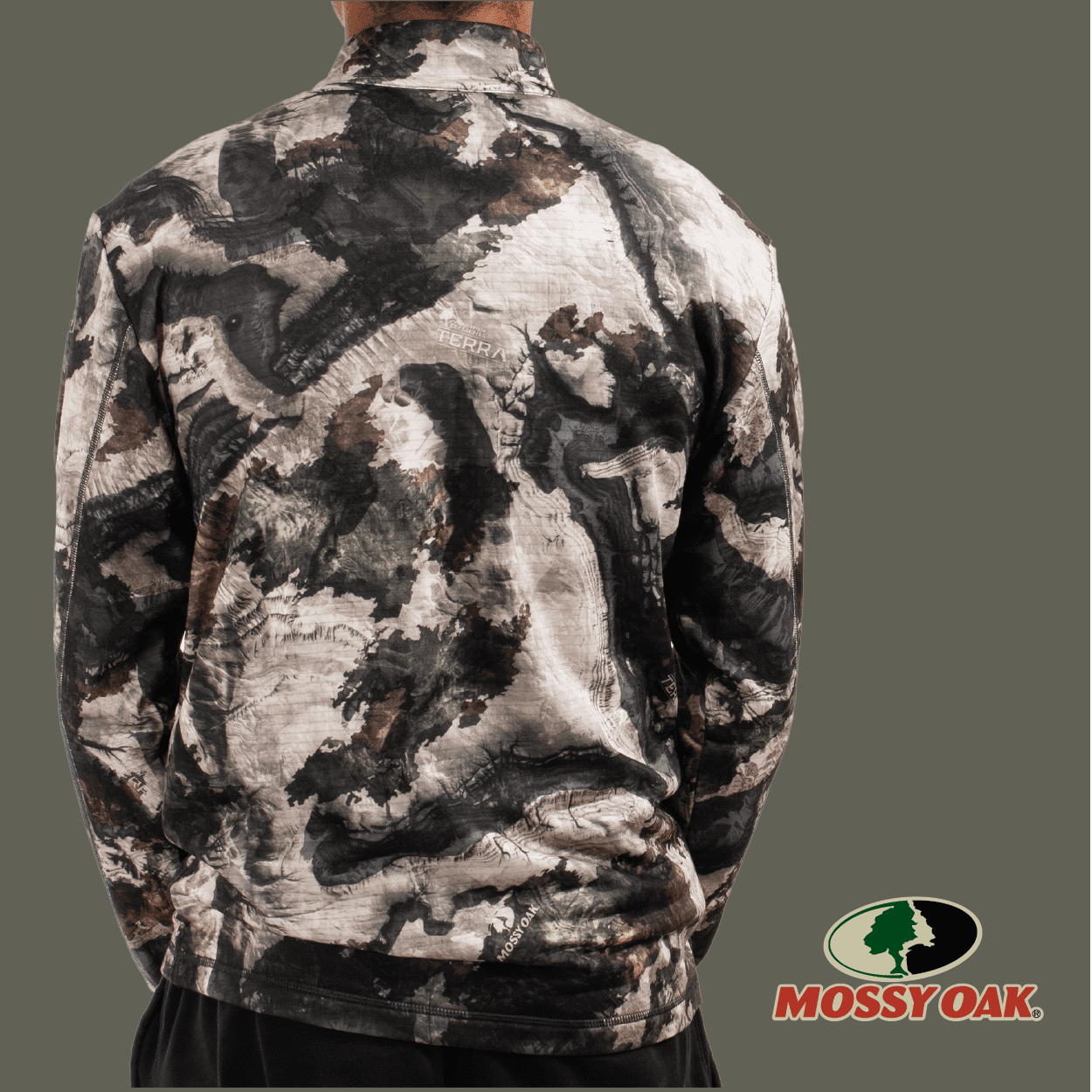 Mossy Oak Men's 1/4 Zip Performance Hoodie, Mossy Oak Terra Gila, Size Large