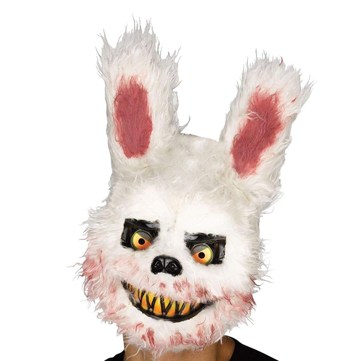 Adult Snowball Bunny Mask Halloween Horror Zombie Fancy Dress Accessory Purge 