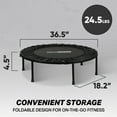 thumbnail image 3 of Open Box HolaHatha 48" Foldable Mini Trampoline Rebounder w/Adjustable Handle, 3 of 12