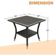 thumbnail image 3 of XgoodX Outdoor Wicker Patio Side Table, Weather Resistant Rattan Coffee Table, Square End Table, Aluminum Frame, Espresso Brown, 3 of 8