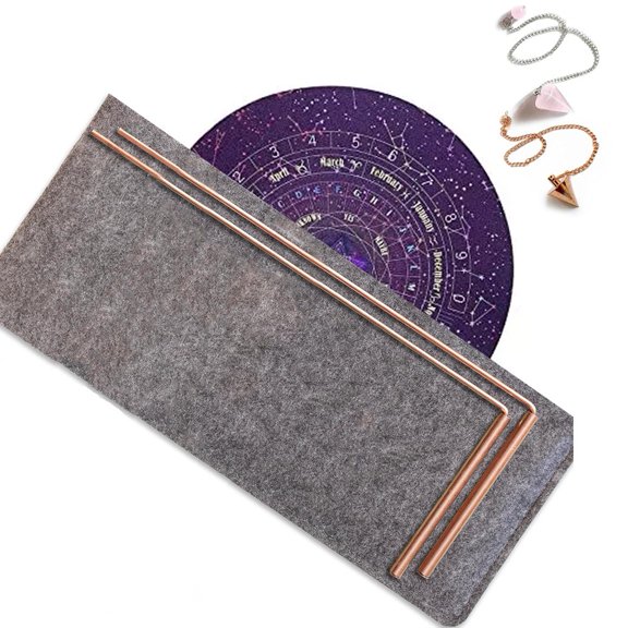 99.9% Copper Dowsing Rod Kit Psychic & Divining Pendulum Plate Pad Set For Find Water Sources,minerals,lost Items,energy Therapy