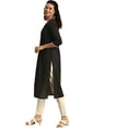 thumbnail image 2 of eloria Women's Fashion Round Neck Neck Design Indian Stylish Solid Kurti Dress, 2 of 5