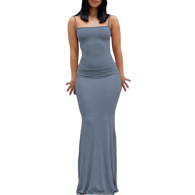Txlixc Vestido de cola de pez sin mangas para mujeres Txlixc moda