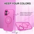 thumbnail image 4 of BENTOBEN Case for iPhone 16 [Compatible with Mag-Safe], 6.1" Metal Lens Frame Button Frame Hard Tpu Matte Magnetic Anti-Fingerprint Shockproof Protective Cover for iPhone 16, Dark Purple, 4 of 9