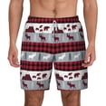 thumbnail image 2 of Goofa Buffalo Plaid Forest Printed Men's Swim Trunks Board Shorts Quick Dry Mens Swimming Trunks with Compression Liner,Breathable Fit Hawaii Beach Shorts-Small, 2 of 9