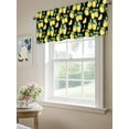 thumbnail image 6 of Valance Curtains for Kitchen Windows Summer Lemon Fruit FloralRod Pocket Valance Yellow on Black Short Window Curtain Topper for Bedroom Living Room Bathroom 54x18in, 6 of 9