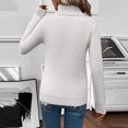 thumbnail image 5 of Wutalume Women's Casual High Neck Fleece Lined Knitted Sweater, Solid Color Loose Warm Top, Winter Pullover for Cold Days and Indoor Comfort,White S, 5 of 8