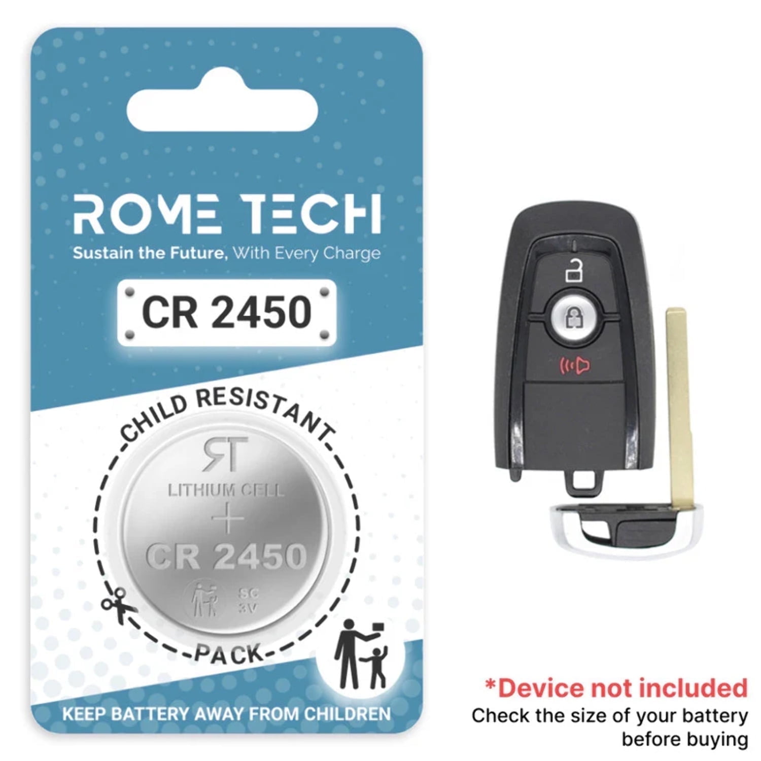 Replacement Battery for Key Fob Jeep Cherokee 2014 2023 Walmart