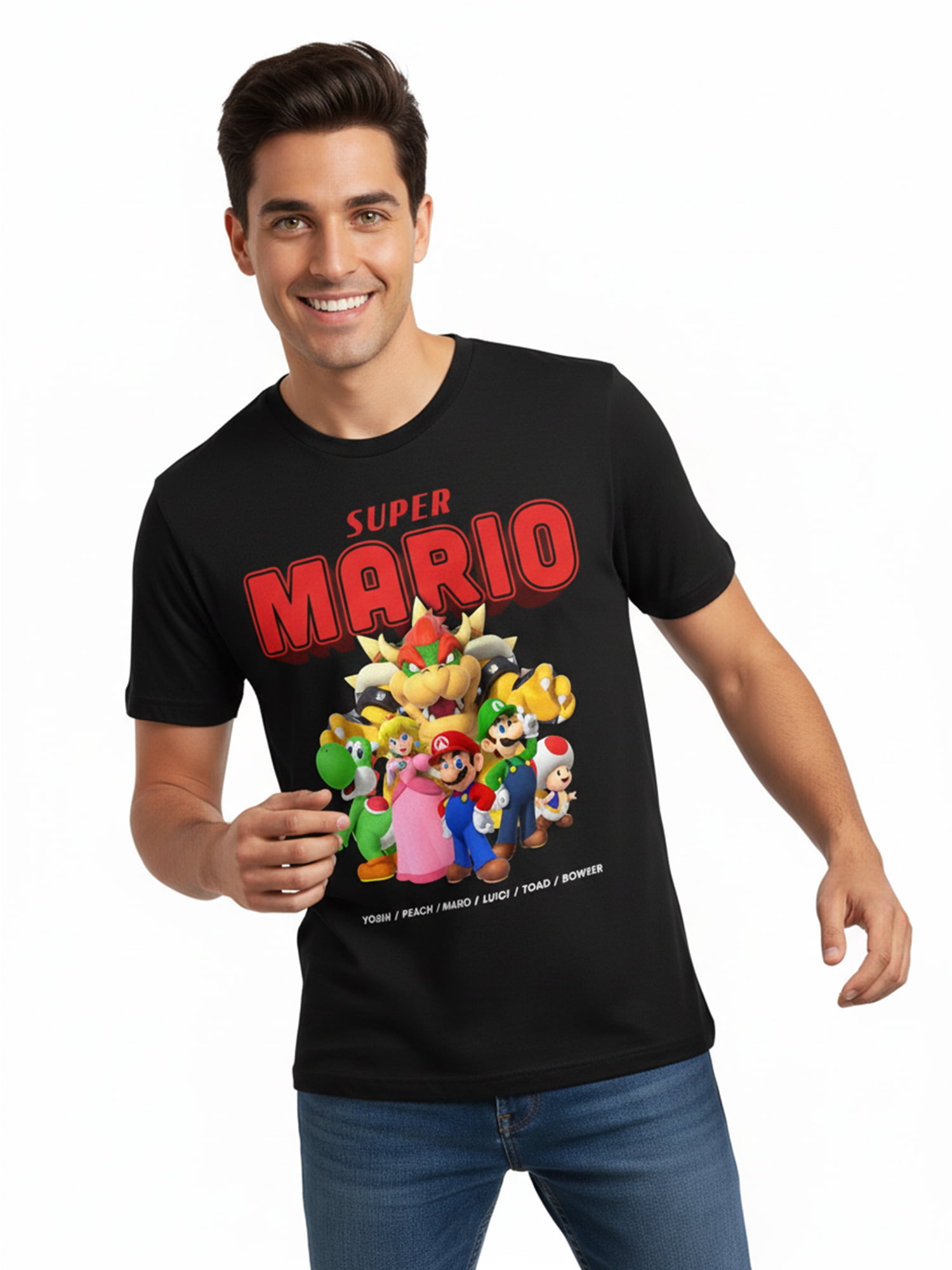 Nintendo Super Mario, Men's & Big Men's Graphic Tee, Team Up, Sizes S-3XL