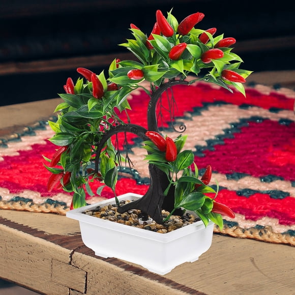BESTYASH Planta Artificial De Plástico Para Con Pimientos Falso Multicolor Duradera Y