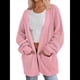thumbnail image 2 of Cárdigan Extragrande de Punto Suave para Mujer con Bolsillos Rosa XXL, 2 of 8