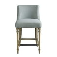 thumbnail image 4 of 25" Upholstered Counter Stool In Blue , Turned Wood Legs, For Added Protection, Elegant Dining Chair, Assembly Required With Seat - Solid Legs Enhanced Protection, 4 of 4