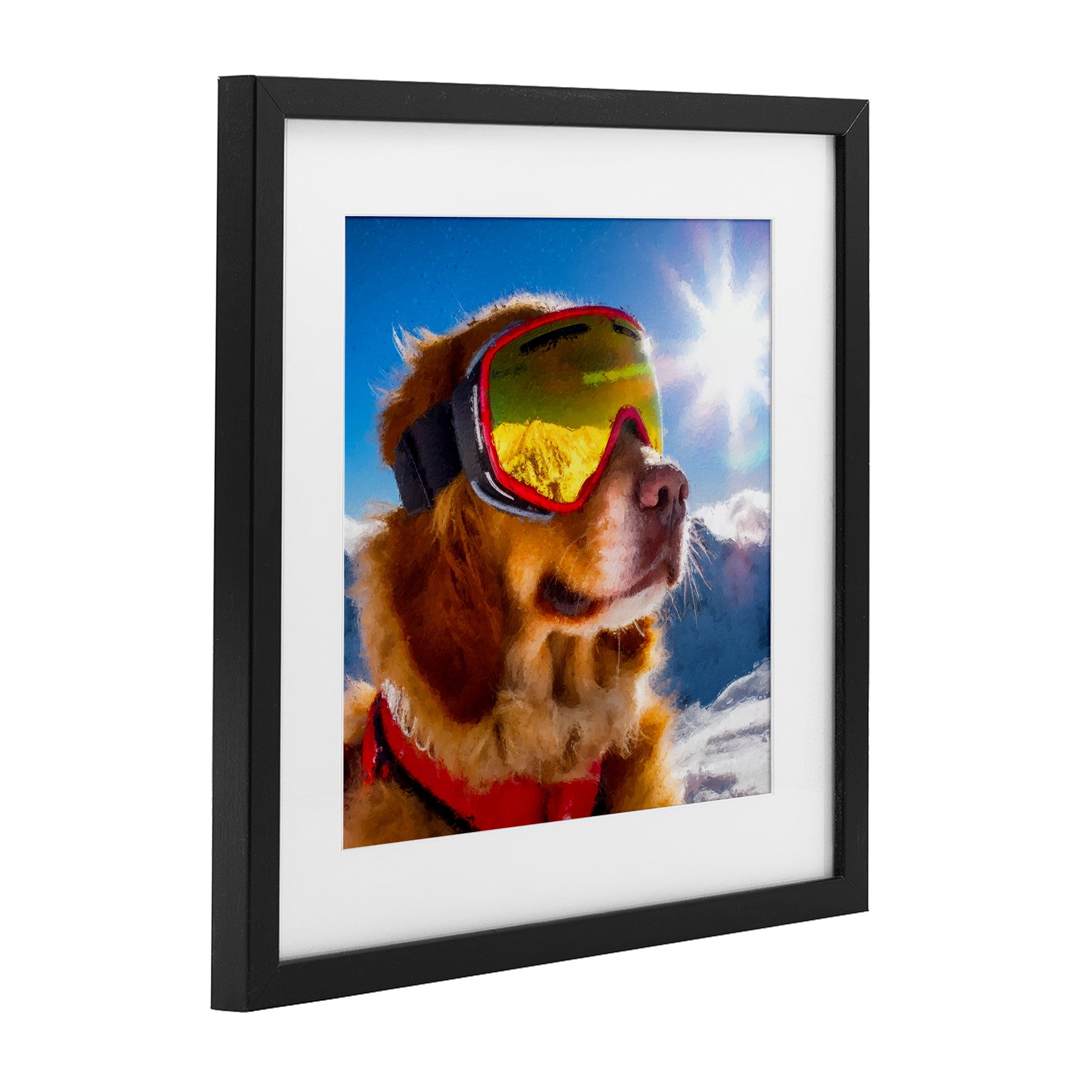 Stupell Industries Ski Goggles Retriever Black Framed Print Under Glass, design by Sean Parnell