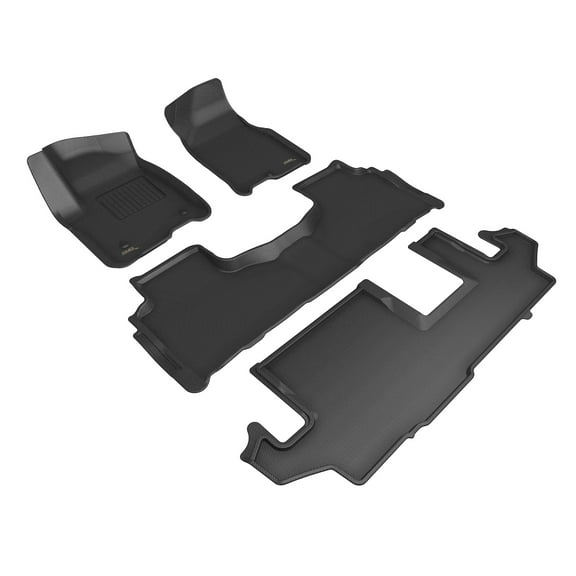 3D MAXpider Custom Fit Kagu Floor Mat (Black) Compatible with Chevrolet Suburban 2021-2023 - Full Set