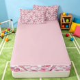 thumbnail image 4 of Manfei Cartoon Baseball Zipper Full Size Comforter Sets with Fitted Sheet and 2 Pillowcases, Sport Zipper Bedding Set, Pink White Baseball, 4 of 7