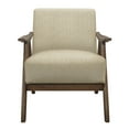 thumbnail image 2 of Accent Chair, Retro Leisure Armchair with Walnut Finish, Elegant Upholstered Lounge Chair, Single Sofa Reading Side Chair for Living Room Bedroom Apartment, Light Brown, 2 of 6