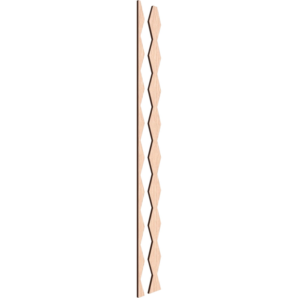 Ekena Millwork 47"H x 3/8"T Cimarron Adjustable Wood Decorative Slat Wall Panel Kit, Red Oak (contains 23 Slats + 1 Straight Edge Starter Slat)