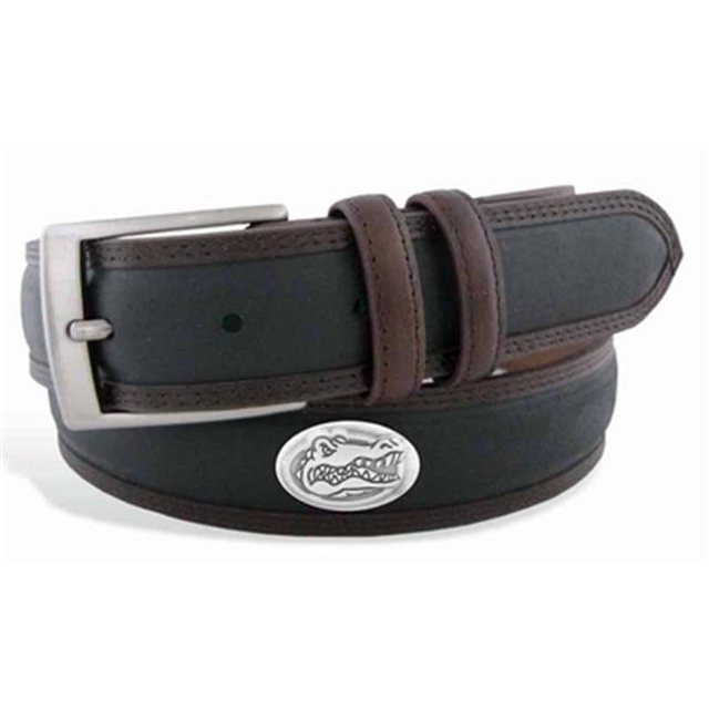 Florida Concho Two Tone Leather Belt, 38 Waist