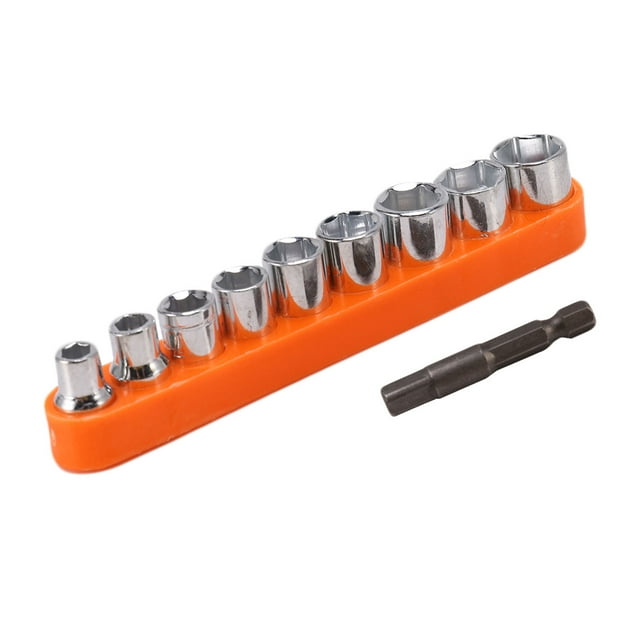 Juego de 9/10 llaves hexagonales de 1/4 de pulgada con adaptador de 5/6/7/8/9/10/11/12/13 mm