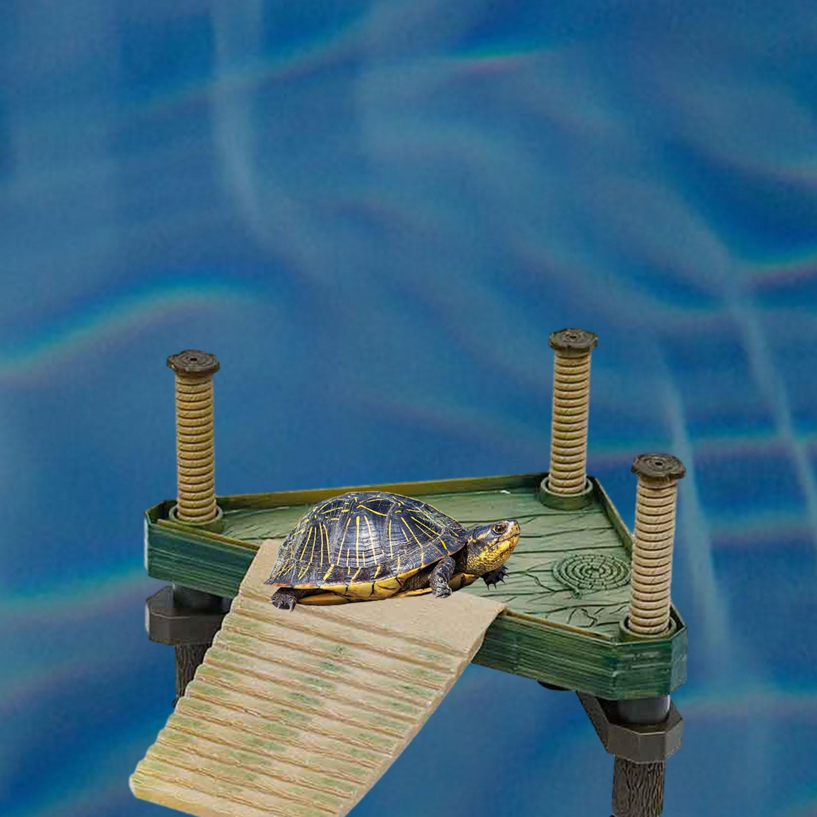 TOOYFUL Turtle Ramp Turtle Resting Reptile Hide Cave Hideouts Turtle Resting Basking for Newts Semi Aquatic Animals 35x23.5x28.5cm
