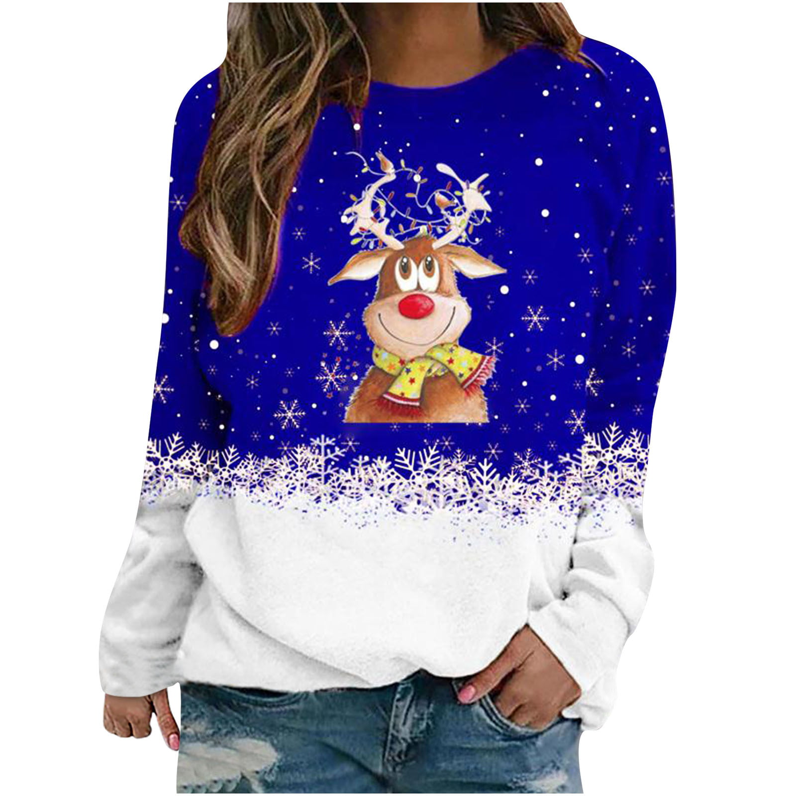 Handel Kroniek luchthaven Womens Funny Christmas Shirts Cute Plus Size Ugly Christmas Sweater  Sweatshirts Dressy Casual Baseball Shirts 2022 Fall Winter Fashion -  Walmart.com