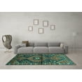 thumbnail image 3 of Ahgly Company Indoor Square Persian Turquoise Blue Traditional Area Rugs, 5' Square, 3 of 4