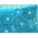 thumbnail image 4 of Funda de almohada lumbar turquesa con lazo y rosas aguamarinas, 30 x 40 cm (12 x 16 pulgadas), rectangular de seda, con diseño floral de rosas aguamarina., 4 of 4