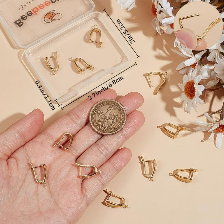 Box 16Pcs 24K Gold Plated Golden French Earring Hooks Leverback