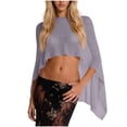 thumbnail image 2 of Hilenly Crochet Beach Cover Ups for Women Sheer Asymmetrical Knit Poncho Tops Shawl Cape Top Swimsuit Coverup, 2 of 6