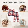 thumbnail image 5 of Rateoe Heart Plaid Pattern Womens Pajamas Set Long Sleeve Sleepwear Button Down Nightwear Soft Cotton Pj Lounge Sets, 5 of 9
