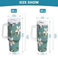 thumbnail image 3 of White Flower Pattern Water Bottles 30oz Insulated Tumblers Double-Walled Ergonomic Handle Leak Proof, 3 of 10