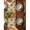 thumbnail image 2 of Burnt Orange Boho Table Runner Cotton Linen 90 Inch Holiday Dresser Scarves, Beige Brown Ethnic Tribe Tablerunner for Kitchen Coffee Dining Bedroom Home Living Room Dinner Scarf Décor 13''x90'', 2 of 9