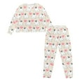 thumbnail image 4 of SCRAWLGOD Halloween Ghost Heart PrintWomen's Pajama Set, Fall Casual Soft Lounge sets Long Sleeves Sleepwear Crew-Neck with pockets & Drawstring 2 Piece Pullover Pjs Sets, S, 4 of 7